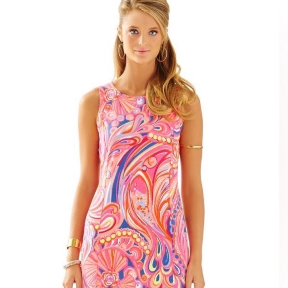 Lilly Pulitzer Whiting Shift Dress Reef Retreat | Bright Paisley Cotton | Size S